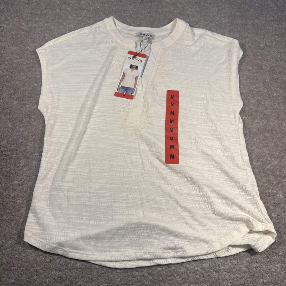 Orvis Women's Short Sleeve Split-Neck Top - New With Tags brand new size medium